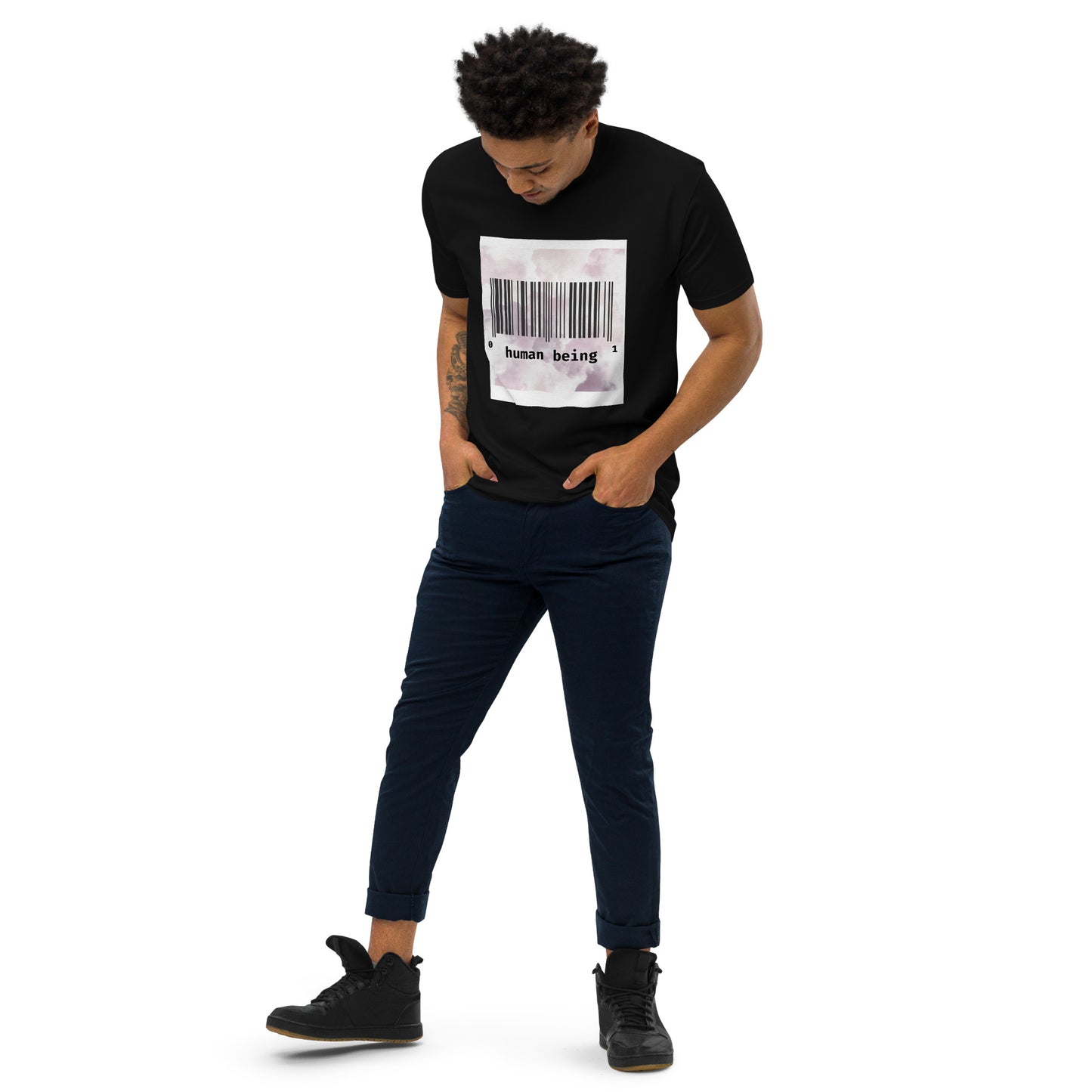 Human Being UPC Code Men’s Premium Heavyweight Tee