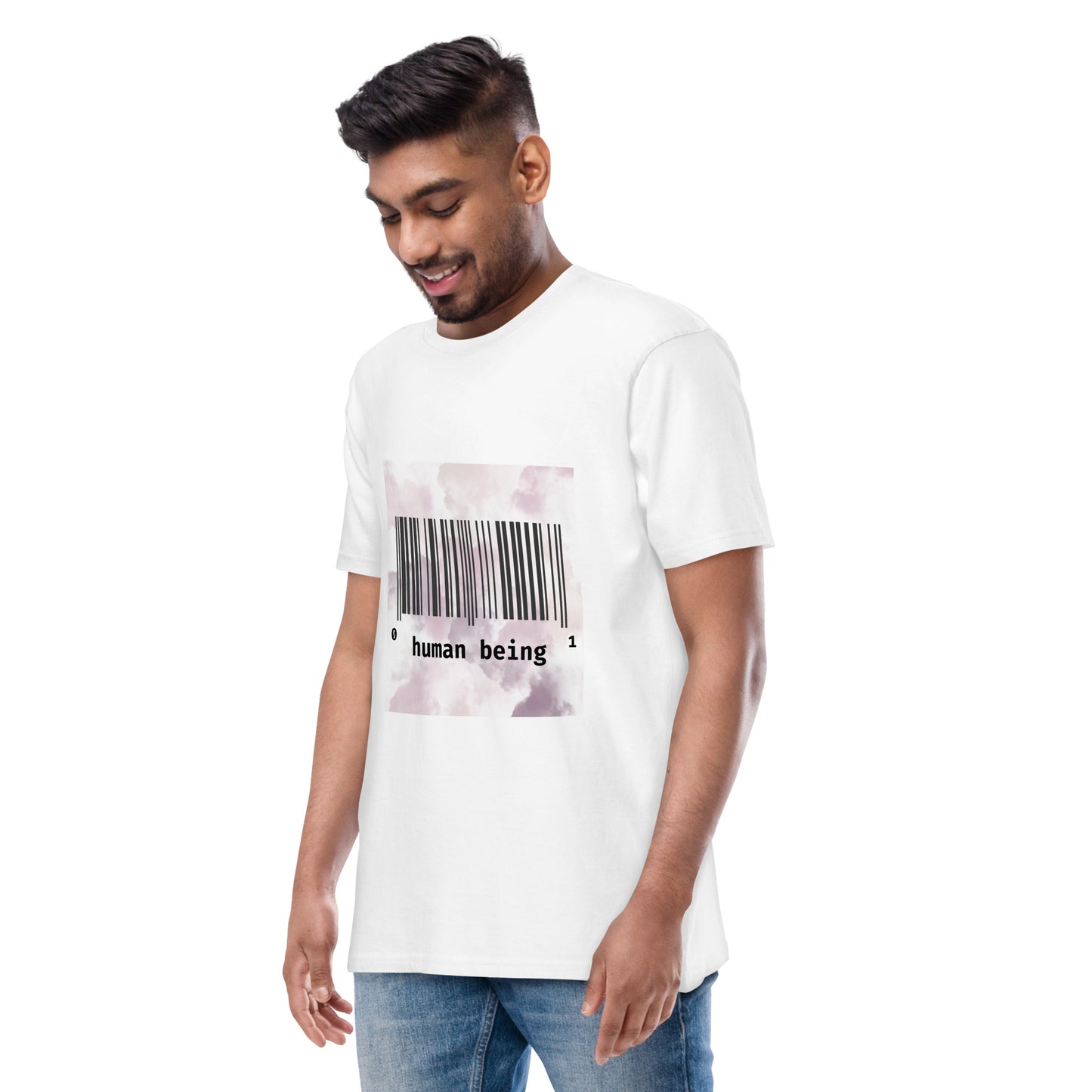 Human Being UPC Code Men’s Premium Heavyweight Tee