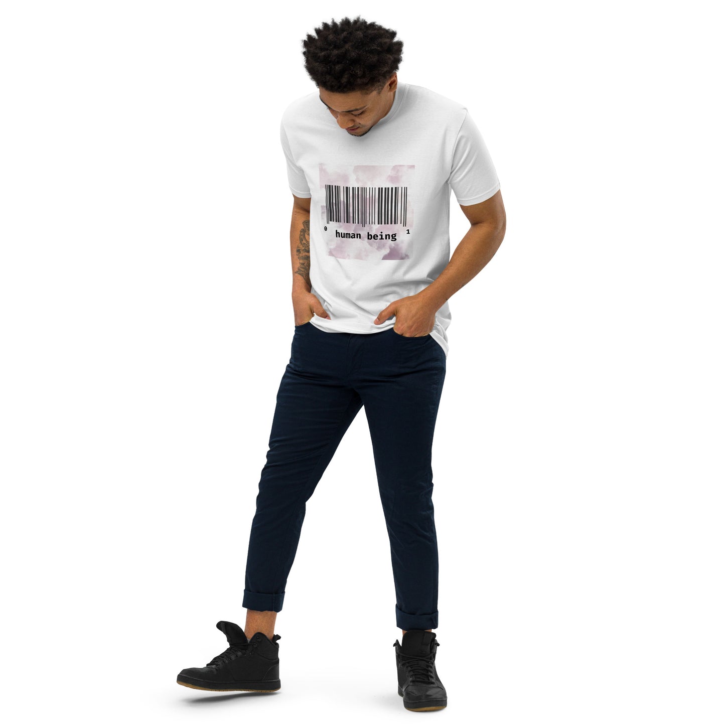 Human Being UPC Code Men’s Premium Heavyweight Tee