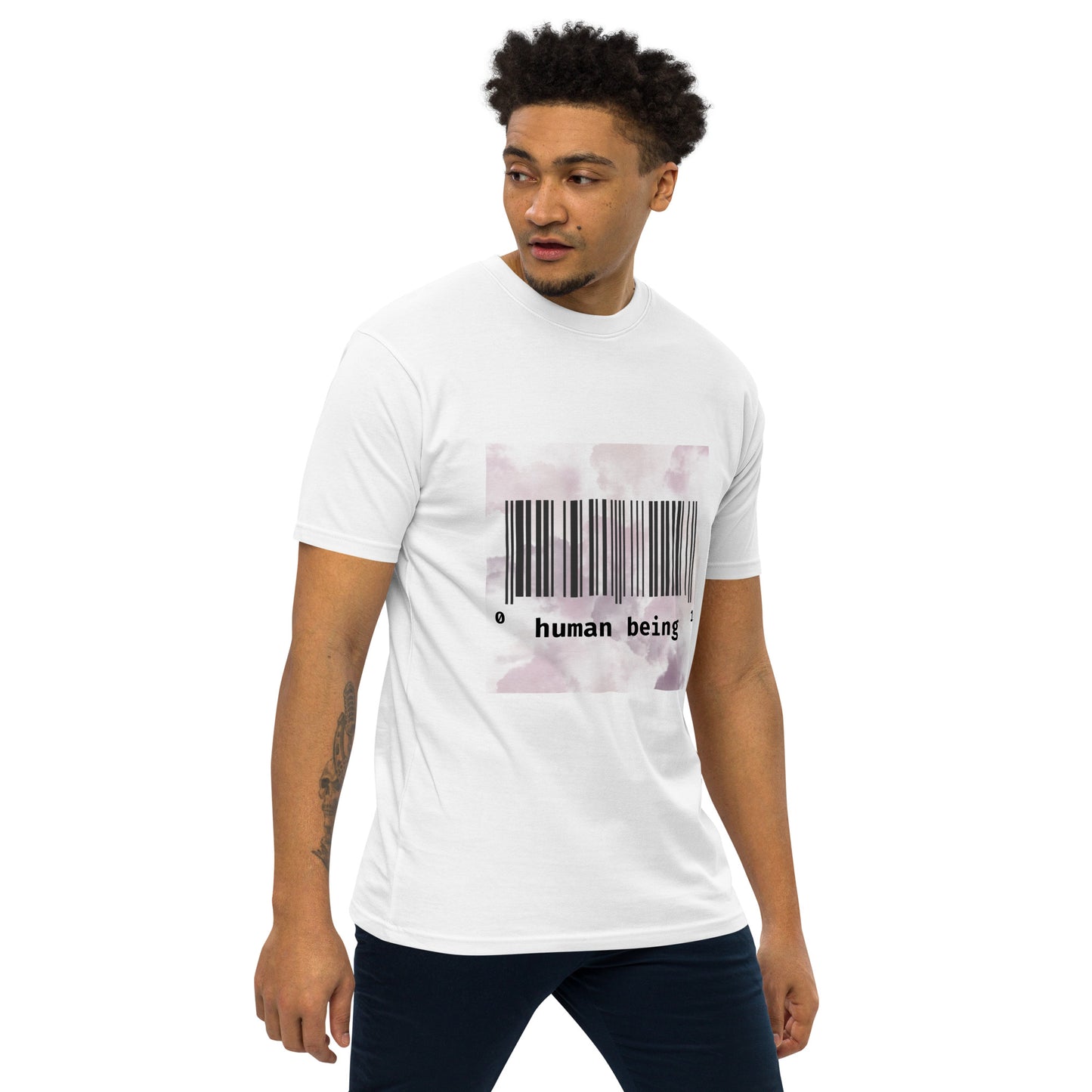 Human Being UPC Code Men’s Premium Heavyweight Tee