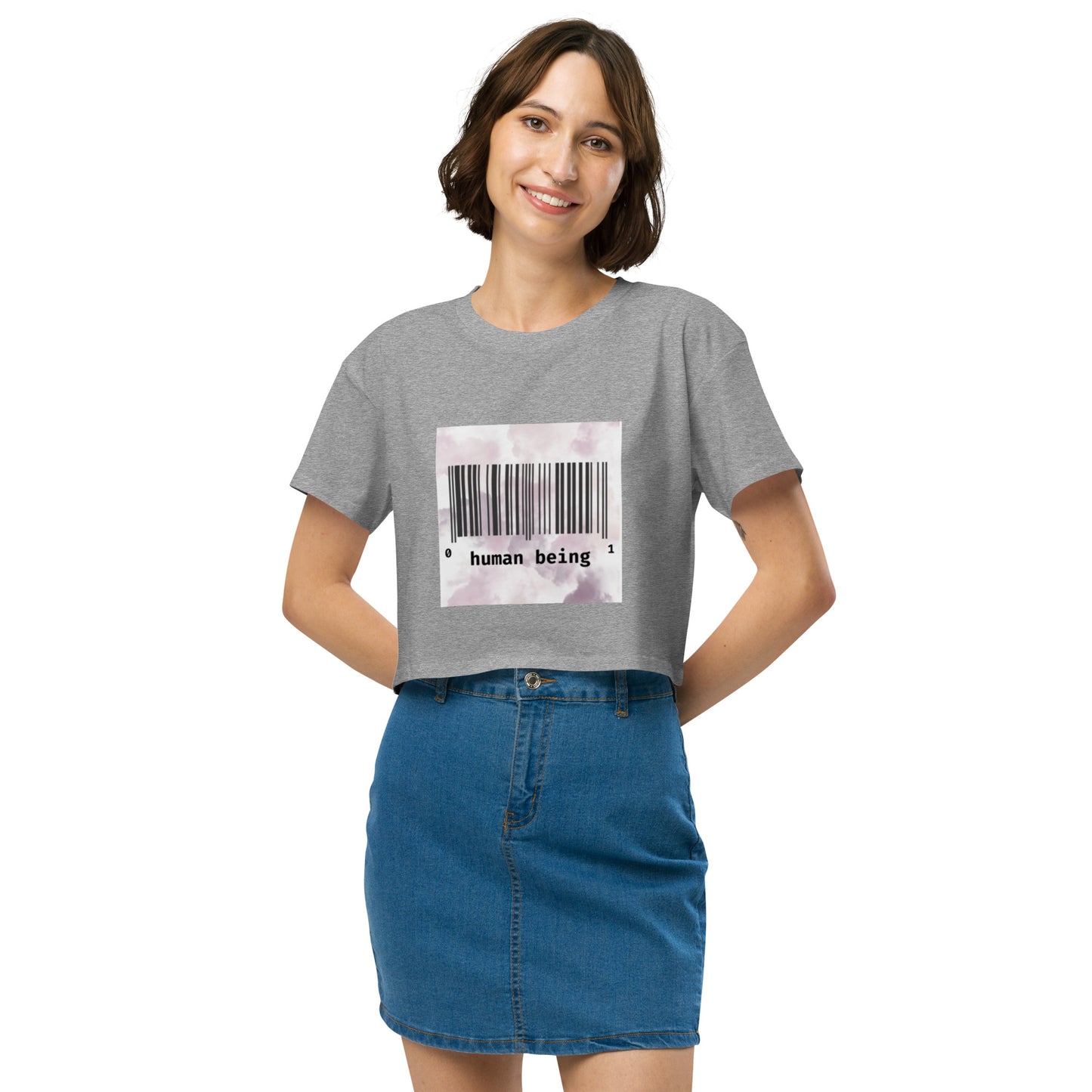 Human Being UPC Code Women’s Crop Top