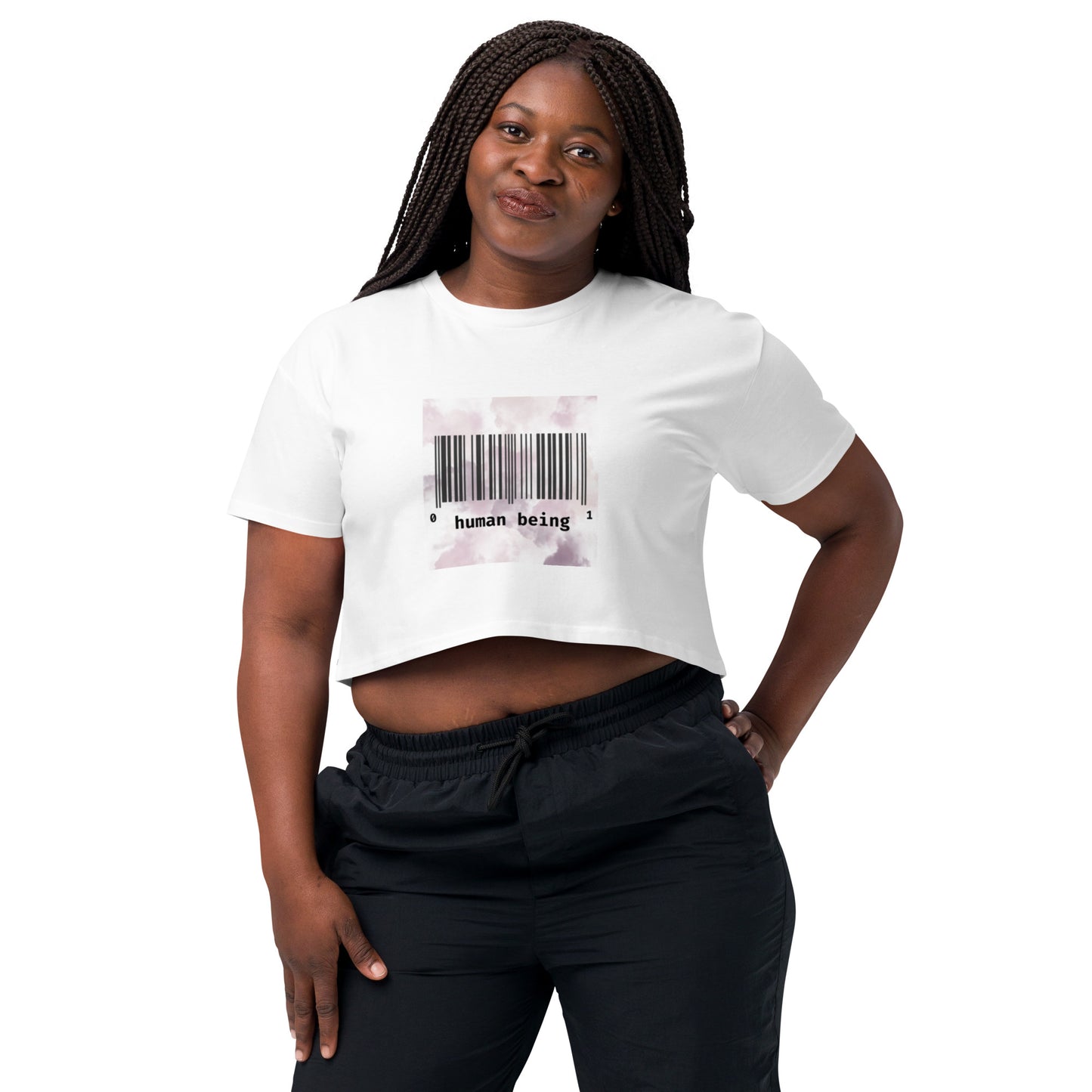 Human Being UPC Code Women’s Crop Top