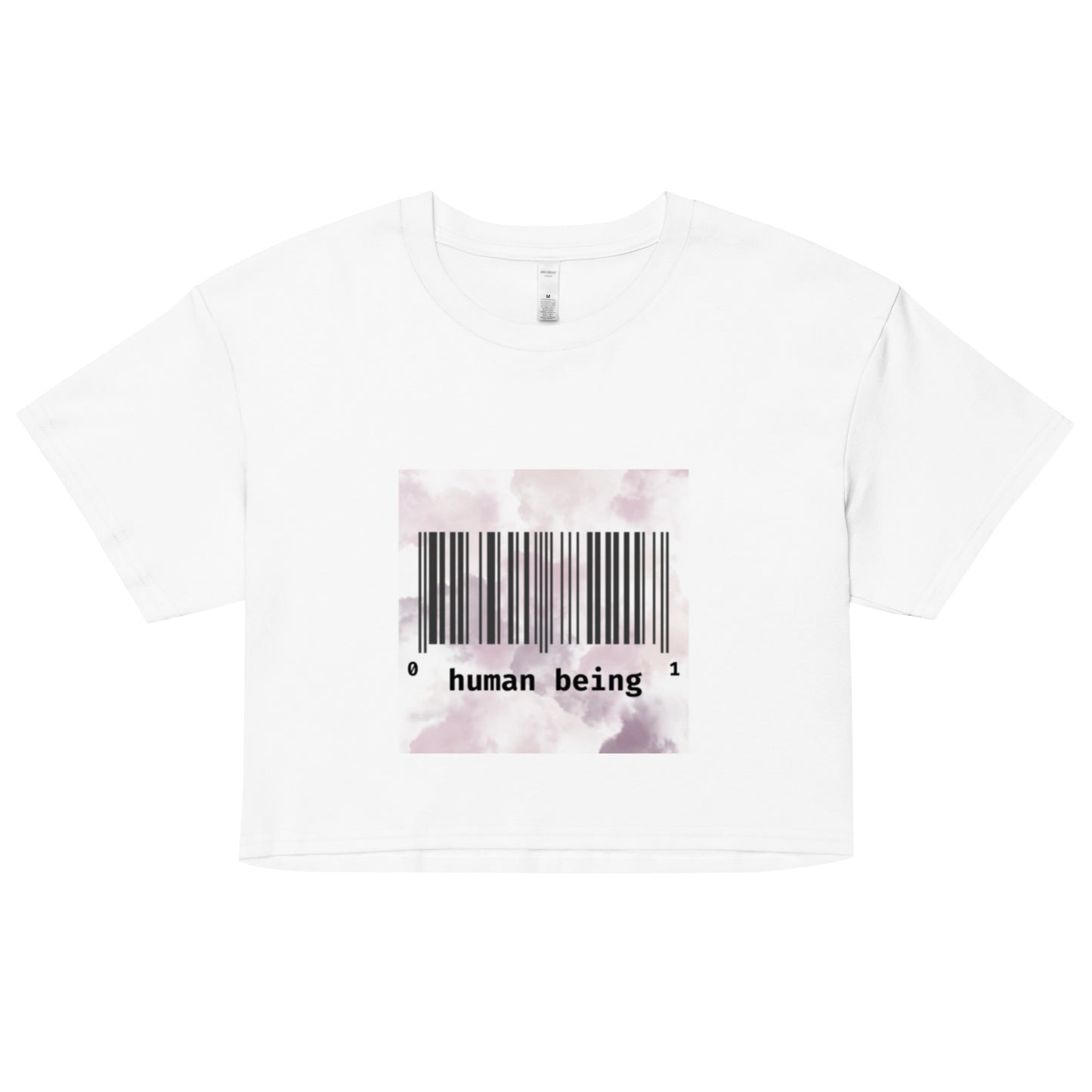 Human Being UPC Code Women’s Crop Top