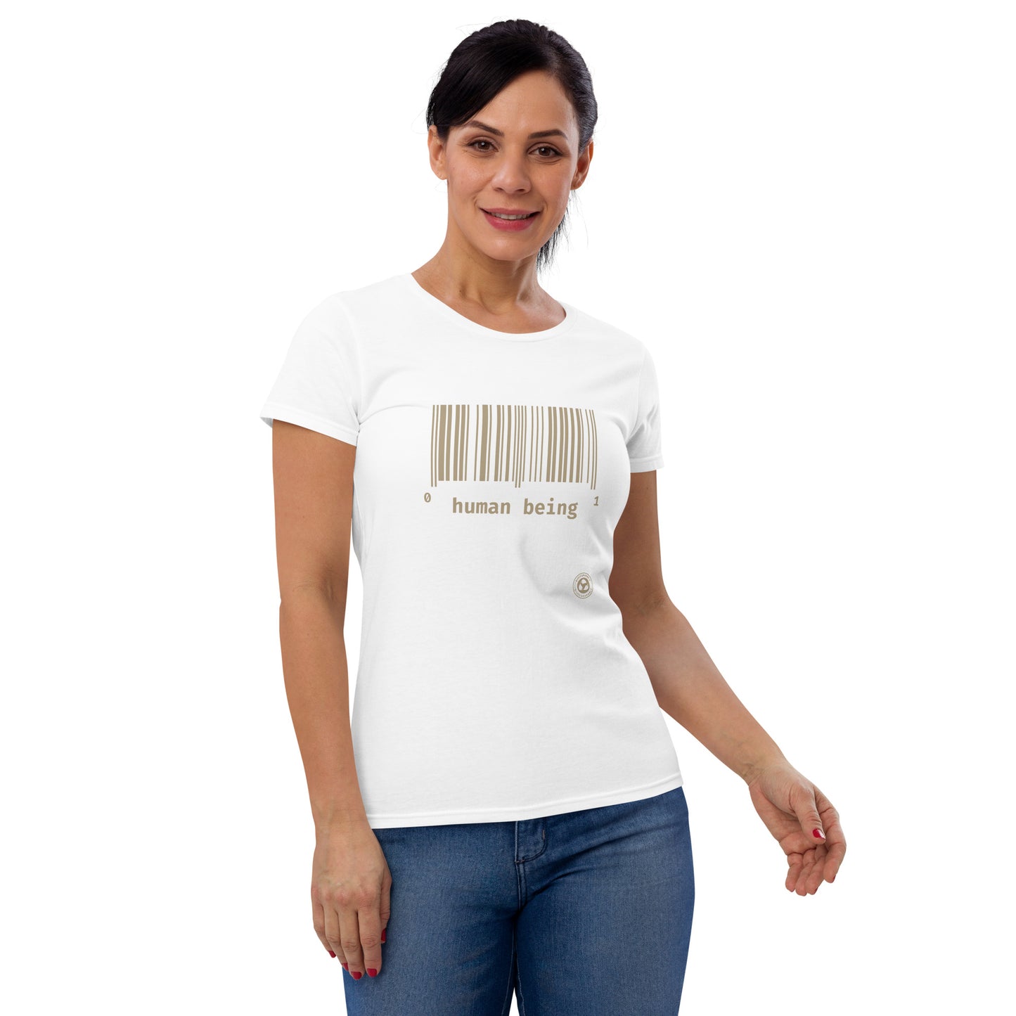 Human Being UPC Code Women's Short Sleeve T-shirt