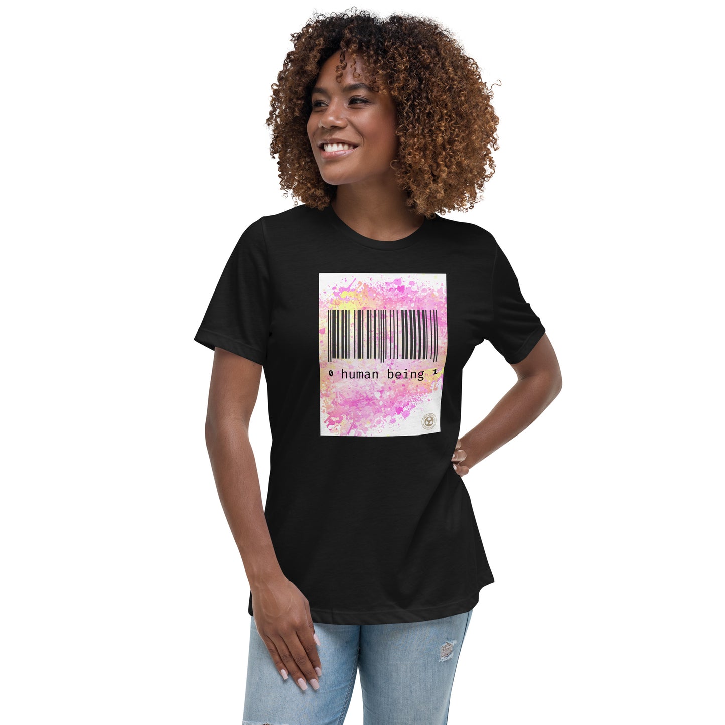 Human Being UPC Code Women's Relaxed T-Shirt