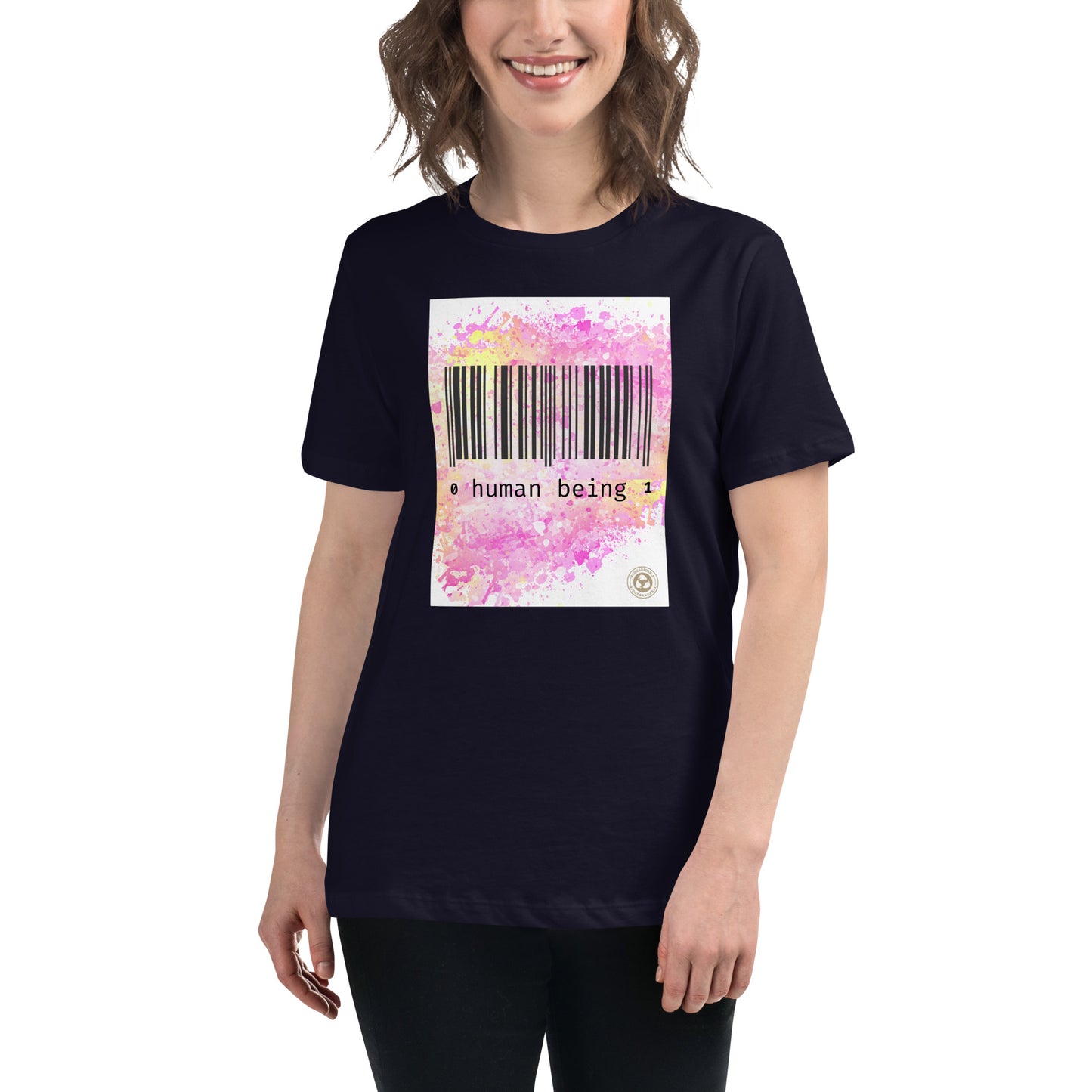 Human Being UPC Code Women's Relaxed T-Shirt