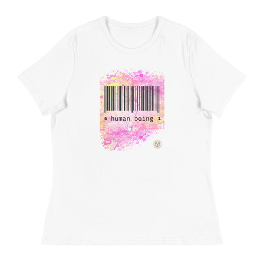 Human Being UPC Code Women's Relaxed T-Shirt