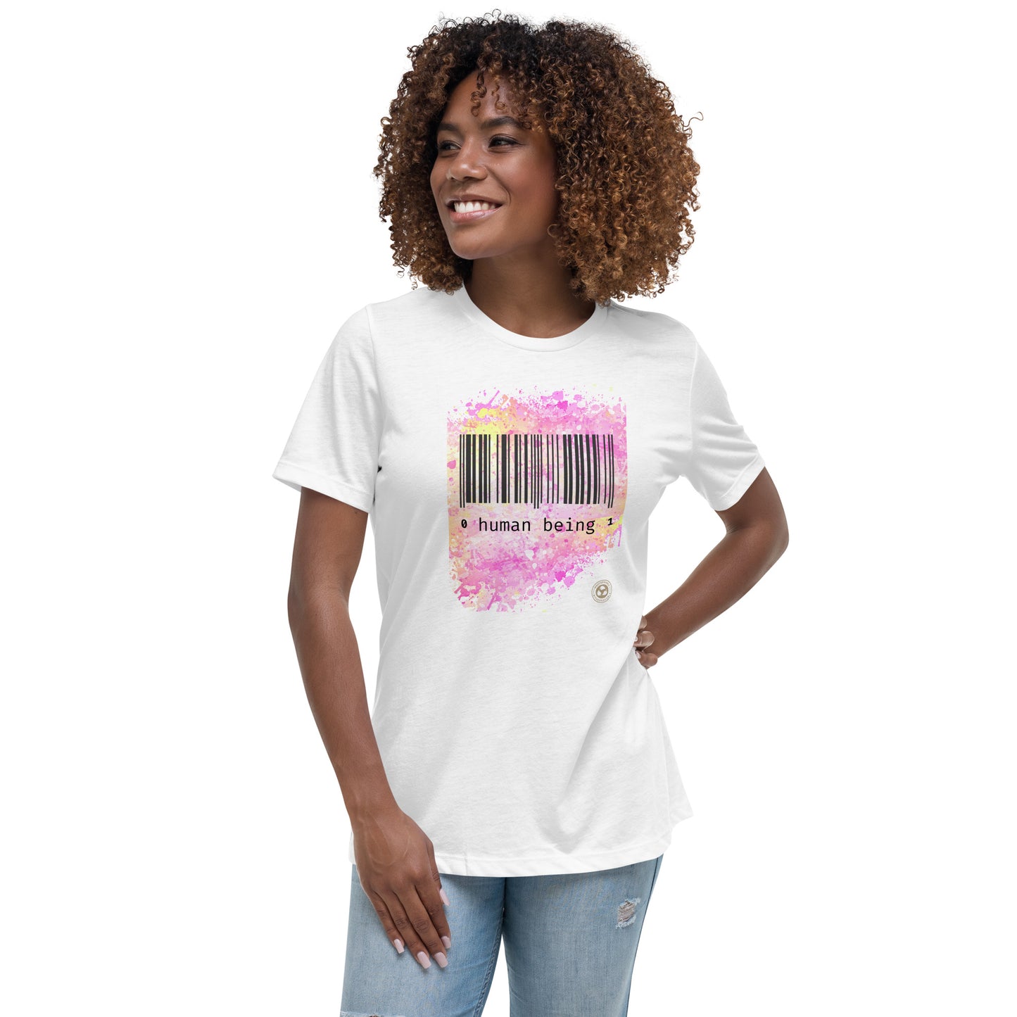 Human Being UPC Code Women's Relaxed T-Shirt