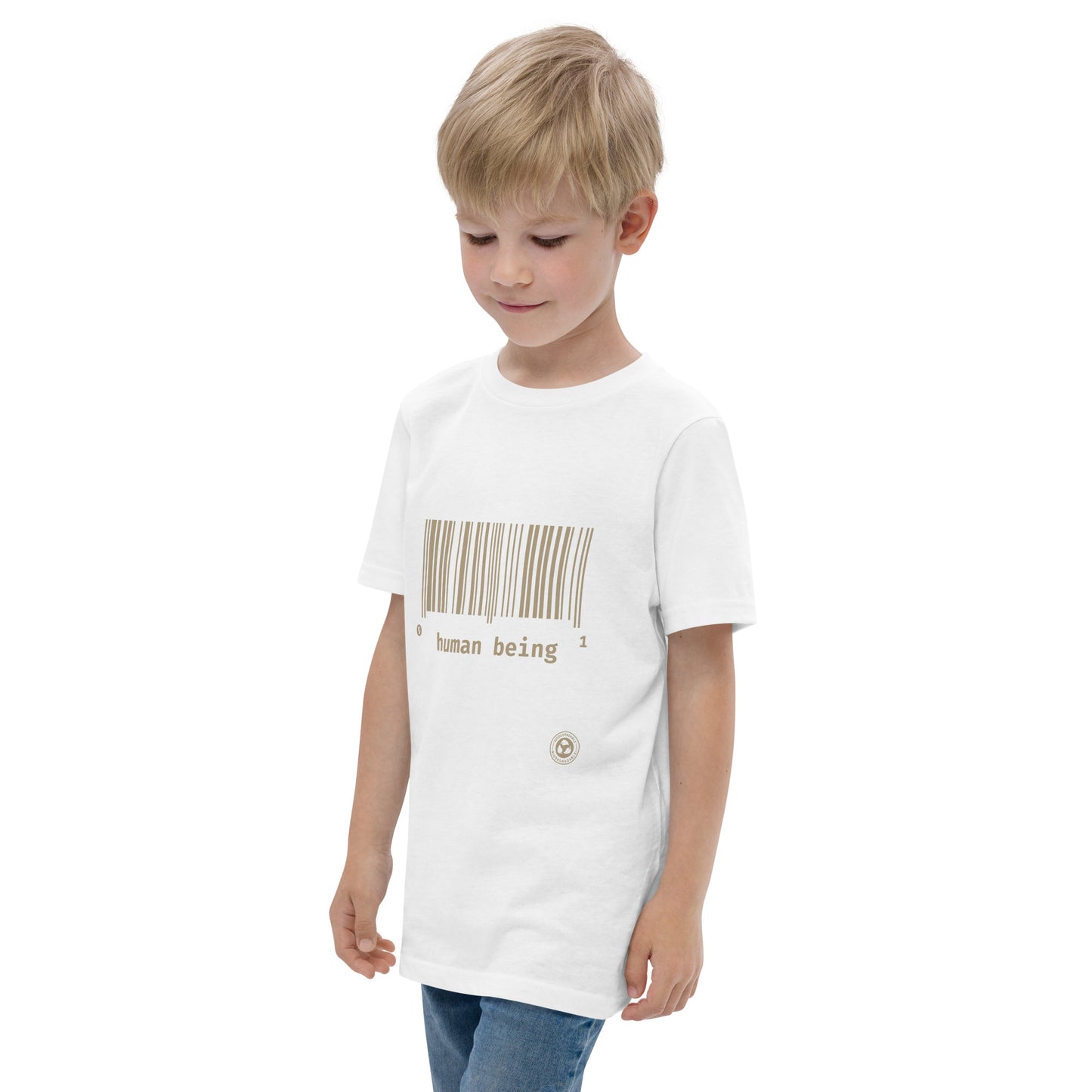 Human Being UPC Code Youth Jersey T-shirt