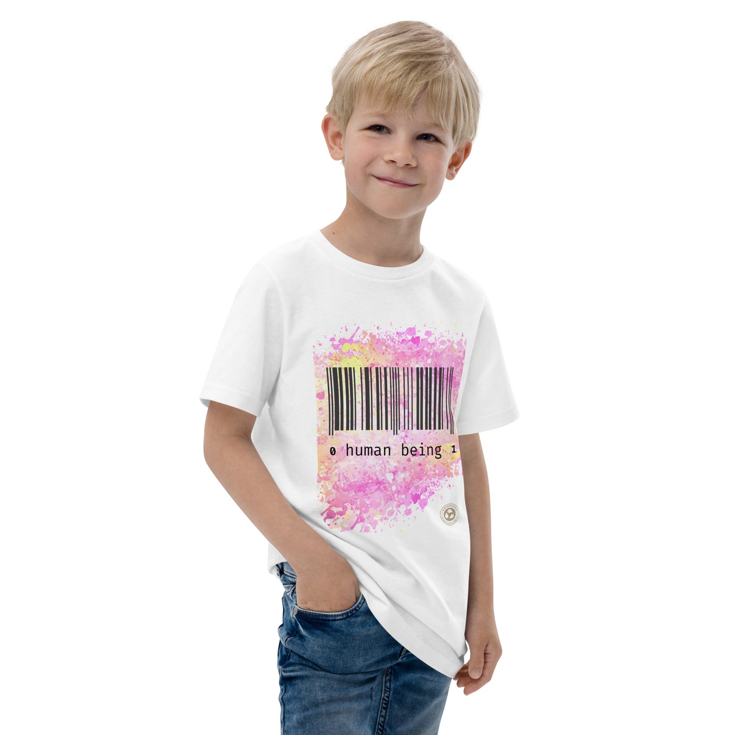 Human Being UPC Code Youth Jersey T-shirt